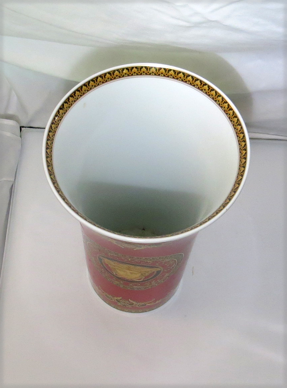 Versace Rosenthal Porcelain Vase Medusa Red Modernism